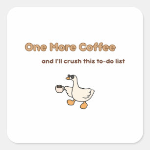 Ein weiteres Kaffee-Enten-Design Quadratischer Aufkleber