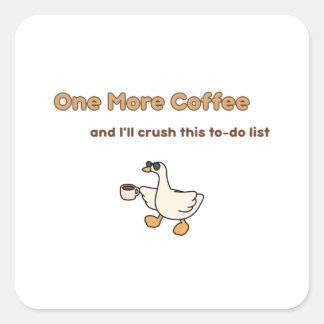 Ein weiteres Kaffee-Enten-Design Quadratischer Aufkleber