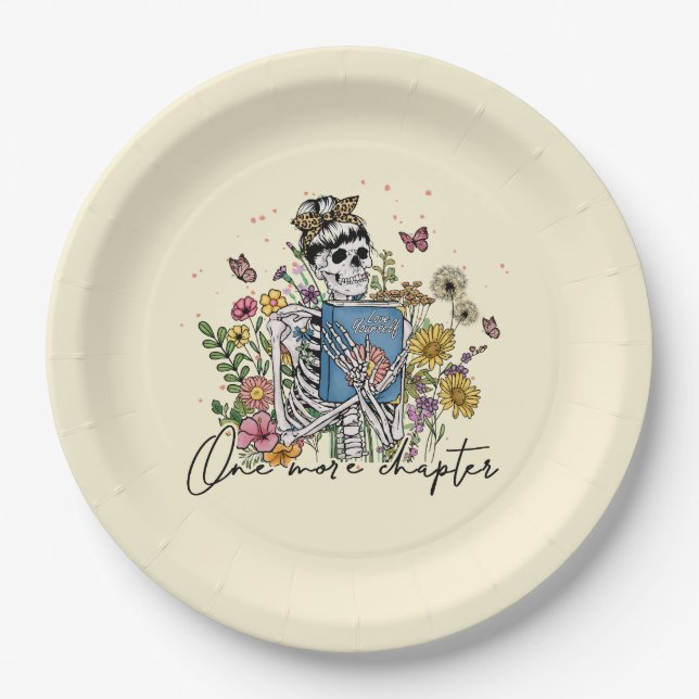 Ein weiteres Kapitel Blumenskelett Pappteller (Vorderseite)