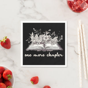 Ein weiteres Kapitel Buch mit Blumen  Serviette