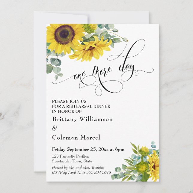 Ein weiteres Mal am Tag Probe Einladung (Vorderseite)