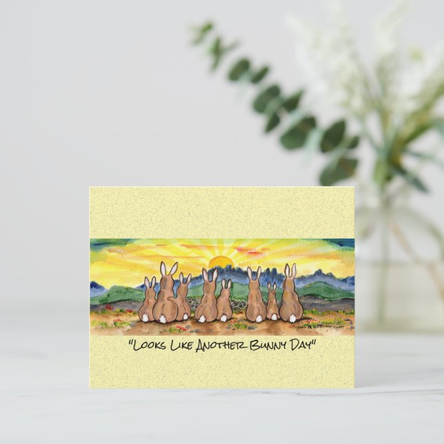 Ein weiteres sonniges Kaninchen-Kaninchen Postkarte (Stehend Vorderseite)