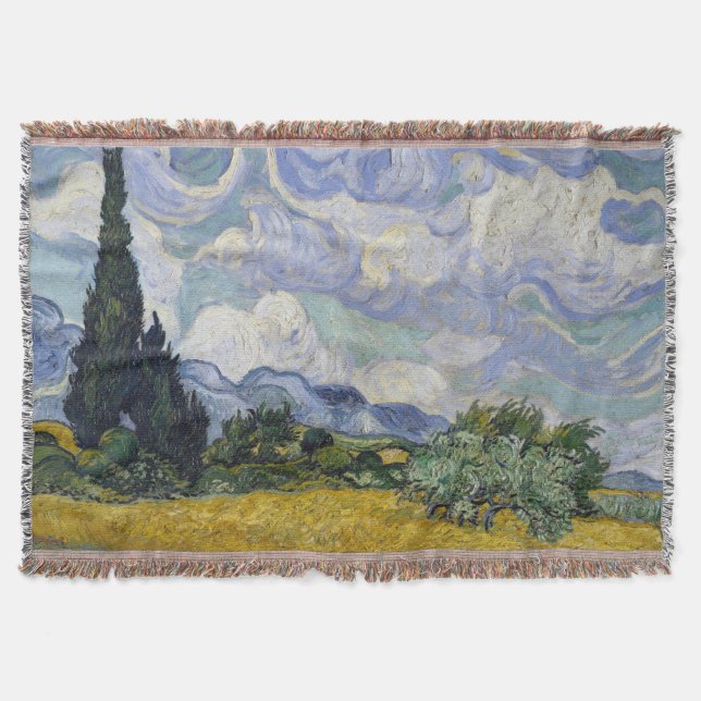 Ein Weizenfeld mit Zypressen Van Gogh Decke (Vorderseite)