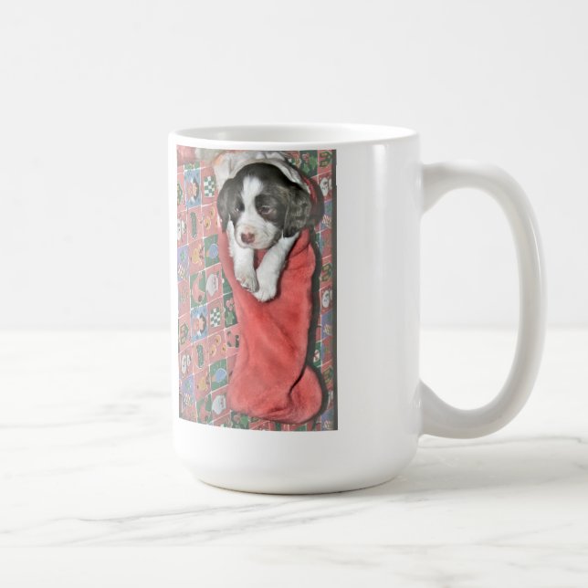 Ein Welpe zu Weihnachten Tasse (Rechts)