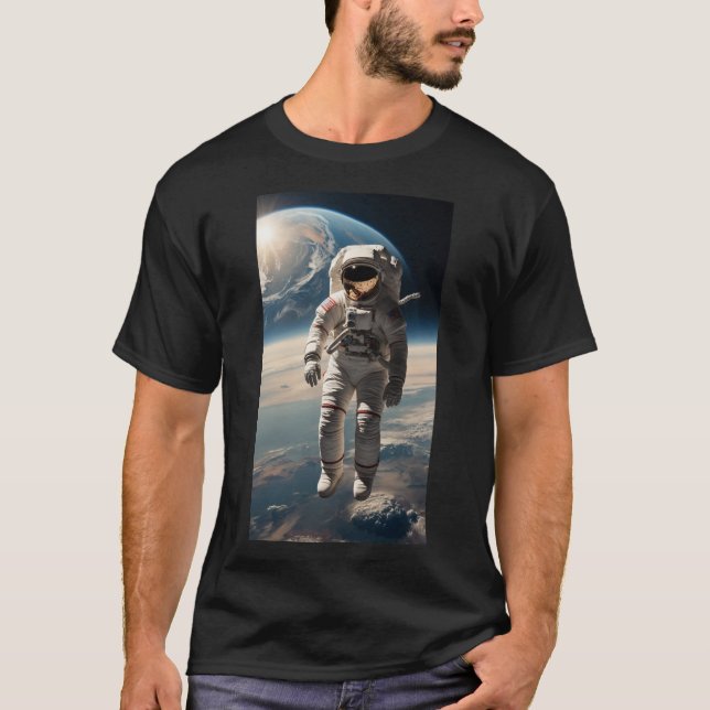 Ein Weltraumspaziergang mit der Erde unten T-Shirt (Vorderseite)