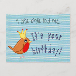Ein wenig Birdie erzählte mir Brithday Robin Postkarte