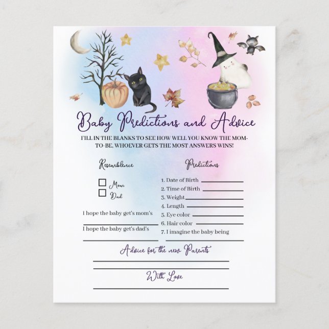 Ein wenig boo, Ratschläge für neue Eltern Spiel. (Vorderseite)