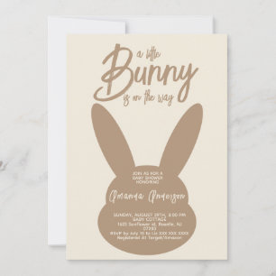 Ein wenig Bunny Minimal Gender Neutral Baby Dusche Einladung
