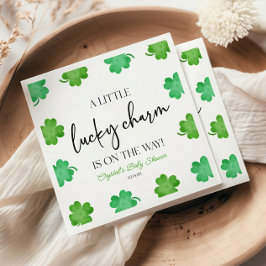 Ein wenig Glück, eine grüne Clover Baby-Dusche Serviette