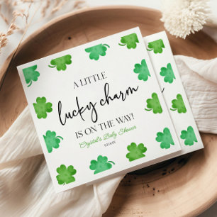 Ein wenig Glück, eine grüne Clover Baby-Dusche Serviette
