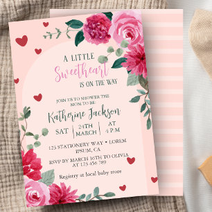 Ein wenig Liebeswissen, Valentinherzen, Baby Dusch Einladung