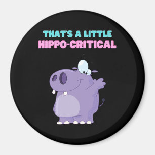 Ein wenig Lila Hippo Kritischer Funny Hippopotamus Magnet