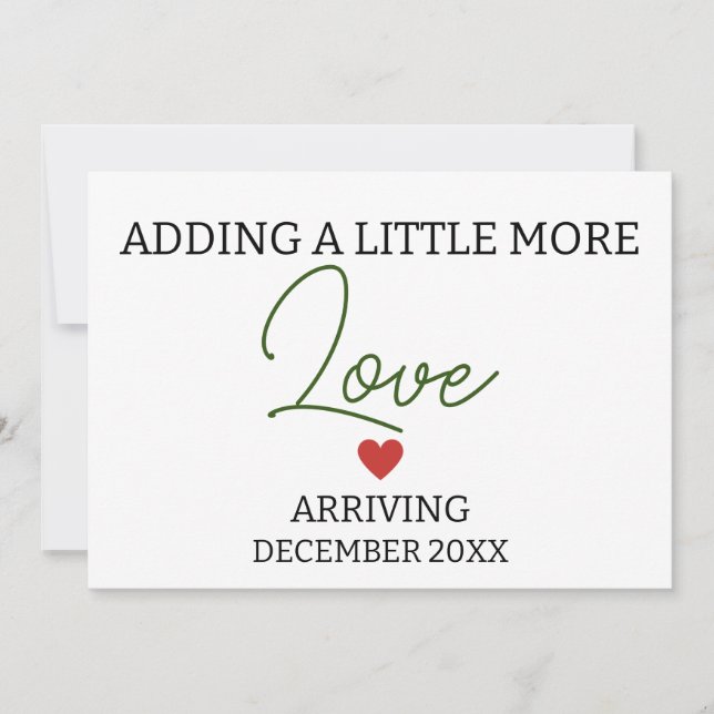 Ein wenig mehr Liebe geschlechtsneutrale Schwanger Ankündigung (Vorderseite)