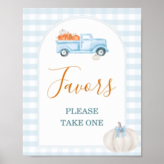 Ein wenig Pumpkin Blue Truck Baby Duwer Favoriten Poster (Vorne)