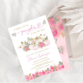 Ein wenig Pumpkin Blush Pink Baby Dusche Einladung