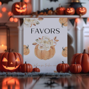 Ein wenig Pumpkin Fall Baby Duschfavoriten Sockelschild