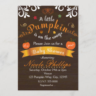 EIN WENIG PUMPKIN Herbst BABY ZEIGT Einladung