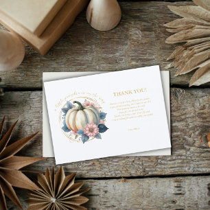 Ein wenig Pumpkin Herbst Floral Baby Dusche Dankeskarte
