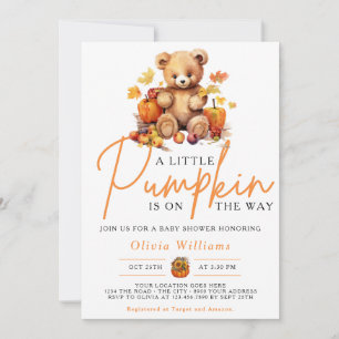 Ein wenig Pumpkin Herbst Floral Baby Dusche Einladung