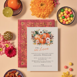 Ein wenig Pumpkin Herbst Floral Baby Dusche Einladung