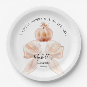 Ein wenig Pumpkin Herbst Floral Baby Dusche Pappteller