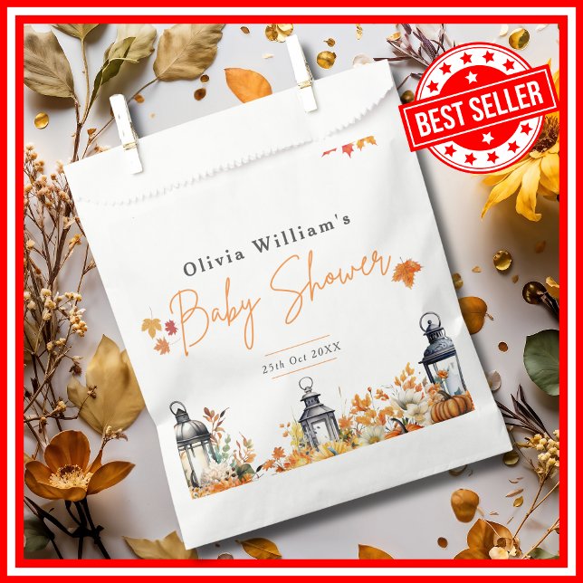 Ein wenig Pumpkin Herbst Herbst Blütendusche Geschenktütchen (A Little Pumpkin is on the Way Fall Autumn Floral Baby Shower Favor Bags)