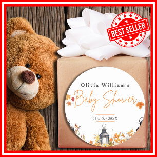 Ein wenig Pumpkin Herbst Herbst Blütendusche Runder Aufkleber