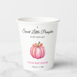 Ein wenig Pumpkin Herbst Pink Girl Babydusche Pappbecher