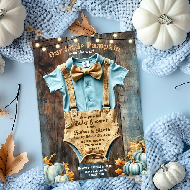 Ein wenig Pumpkin Rustic Baby Dusche Einladung (Von Creator hochgeladen)