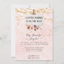 Ein wenig Pumpkin Wasserfarbe Blumenstränge Lichte Einladung