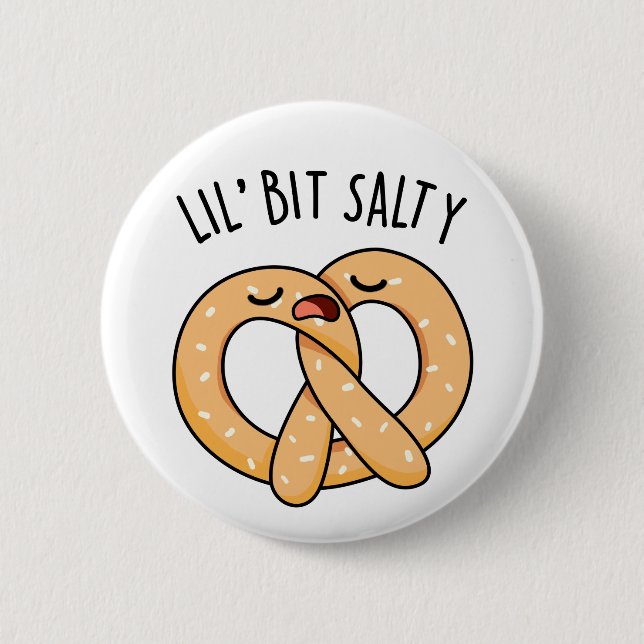 Ein wenig salzig Cool Salty Pretzel Puff Button (Vorderseite)