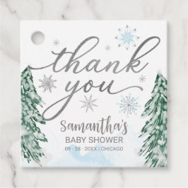 Ein wenig Schneeflocken Baby Dusche Blue Danke Geschenkanhänger