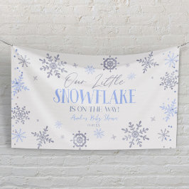 Ein wenig Schneeflocken Winter Blue Baby Dusche Banner