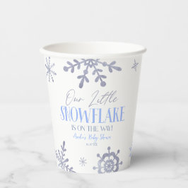 Ein wenig Schneeflocken Winter Blue Baby Dusche Pappbecher