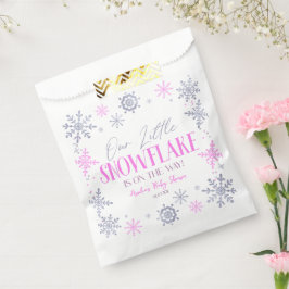 Ein wenig Schneeflocken Winter Pink Baby Dusche Geschenktütchen