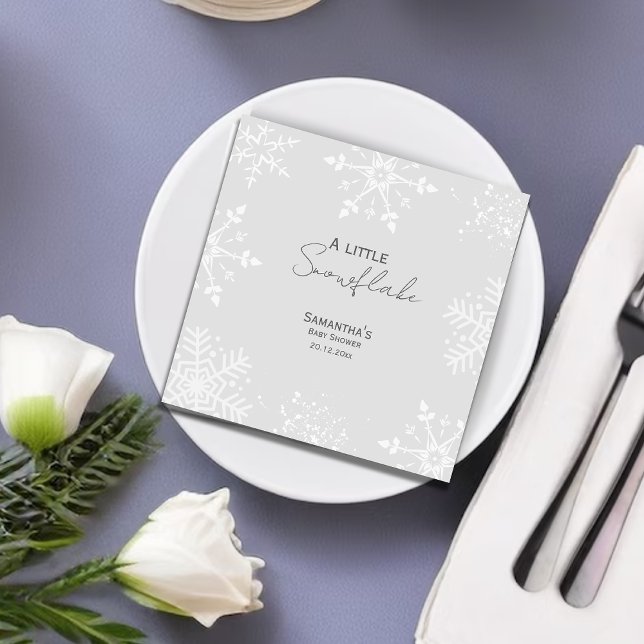 Ein wenig Snowflake Babydusche grau Serviette (Von Creator hochgeladen)