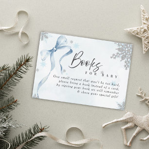 Ein wenig Snowflake Blue Bow Glitzer Babydusche Begleitkarte