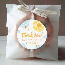 Ein wenig Sonnenschein Baby Dusche Rundaufkleber Runder Aufkleber