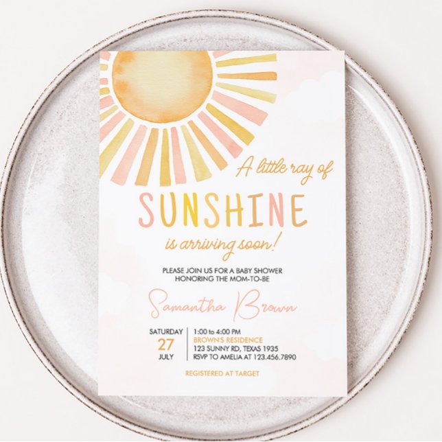 Ein wenig Sonnenschein-Babydusche Einladung (You Are My Sunshine Baby Shower Invitation)