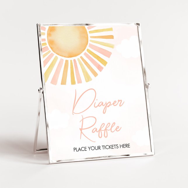 Ein wenig Sonnenschein-Duschkabine-Windeln-Windeln Poster (You Are My Sunshine Baby Shower Diaper Raffle Sign)
