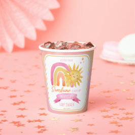 Ein wenig Sonnenschein-Mädchen-Dusche Pappbecher