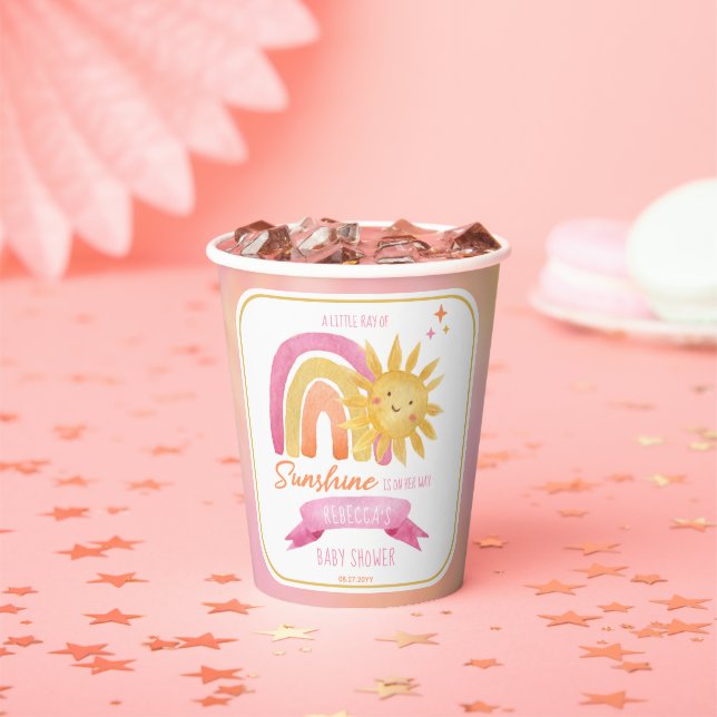 Ein wenig Sonnenschein-Mädchen-Dusche Pappbecher (Insitu)