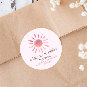 Ein wenig Sonnenschein, Pink-Sonnendusche Runder Aufkleber