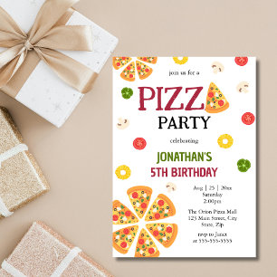 Ein wenig Spaß Pizza Party Kindergeburtstag Einladung