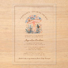 Ein wenig Spaß Typ Mushroom Fall Baby Dusche Acryleinladungen