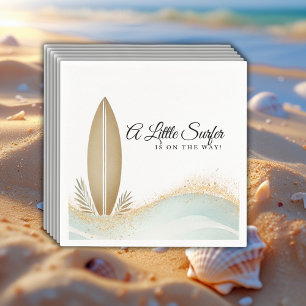 Ein wenig Surfer Minimalistisch Gold Baby Dusche Serviette