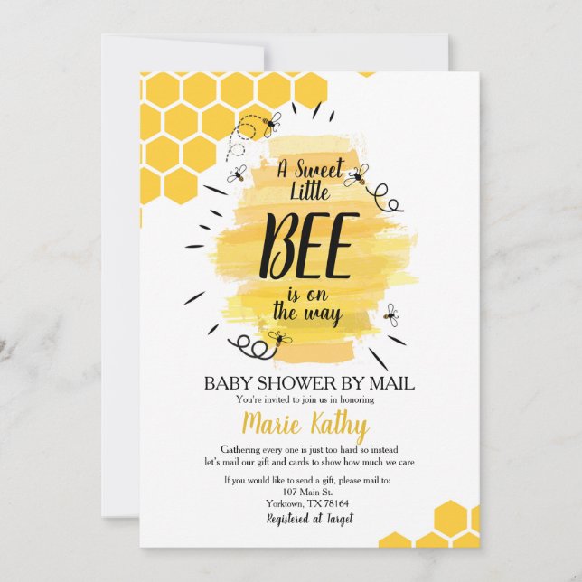 Ein wenig süß ist auf dem Weg zu Dusche per Post Einladung (Vorderseite)