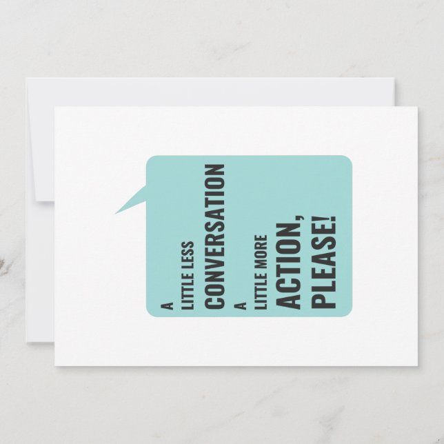 Ein wenig weniger Konversation, ein wenig mehr Akt Einladung (Rückseite)