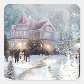 Ein Western Weihnachten Quadratischer Aufkleber