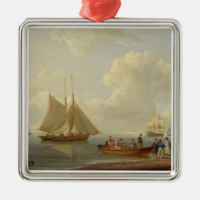 Ein Wherry, der Passagiere heraus bis zwei nimmt, Ornament Aus Metall (Vorne)